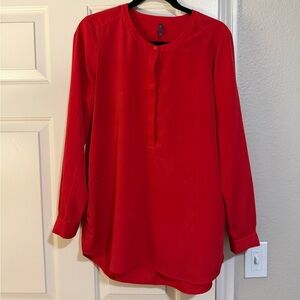 Red Women's Long Sleeve Top